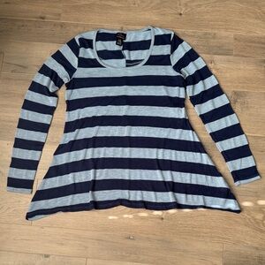 Oh baby by Motherhood Navy and Light Blue Striped Long Sleeve Top